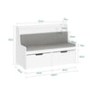 SoBuy KMB66-W Estantería con cojín de Asiento Banco Almacenamiento Infantil