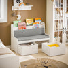 SoBuy KMB66-W Estantería con cojín de Asiento Banco Almacenamiento Infantil