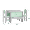 SoBuy KMB88-HG Juego de Mesa y 2 Sillas Infantil Muebles para niño Gris y Verde