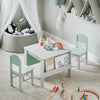 SoBuy KMB88-HG Juego de Mesa y 2 Sillas Infantil Muebles para niño Gris y Verde