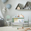 SoBuy KMB88-HG Juego de Mesa y 2 Sillas Infantil Muebles para niño Gris y Verde