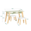 Conjunto de mesa e 2 bancos para criança SoBuy KMB92-GR, verde