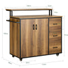 Carrinho de cozinha SoBuy KNL02-PF com 2 portas, 3 gavetas, 1 toalheiro e 1 prateleira adicional