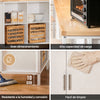 Aparador cocina SoBuy KNL09-WN en cocina moderna blanca con electrodomésticos y vajilla organizada