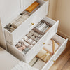 SoBuy KSB04-W Armario Ropero Blanco con 2 Puertas y 3 Cajones Mueble Auxiliar Pequeño con Luz LED