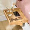 SoBuy NKD01-N Clipe de prateleira de cabeceira com ranhuras para cabos Bambu natural 36x25x9cm