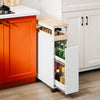 Carrito estrecho SoBuy NSR11-WN en cocina entre muebles 20cm almacenaje especias frascos