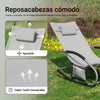 SoBuy OGS28-HG Espreguiçadeira com Almofada e Bolso Lateral