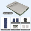 SoBuy OGS32-II-L-GR-P01 Colchoneta hinchable de doble capa para 2 personas con bomba de pie integrada – 191x137x22cm