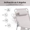 SoBuy OGS35-MI Tumbona inclinable de Acero Plegable con Almohada Beige
