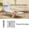 SoBuy OGS35-MI Tumbona inclinable de Acero Plegable con Almohada Beige