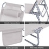 SoBuy OGS35-MI Tumbona inclinable de Acero Plegable con Almohada Beige