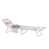 SoBuy OGS35-MI Tumbona inclinable de Acero Plegable con Almohada Beige