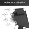 SoBuy OGS35-SCH Tumbona Plegable con Almohada Negro