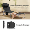 SoBuy OGS35-SCH Tumbona Plegable con Almohada Negro