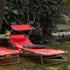 SoBuy OGS48-R Tumbona Plegable con Respaldo Reclinable y Parasol