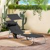 SoBuy OGS48-SCH Tumbona con Respaldo Reclinable y Parasol