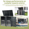 SoBuy OGS64-DG Cobertizo Cubos Basura Exterior Metal 3x240L Antracita, cerradura y soft-close, 134x80x116 cm