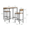 Dimensiones mesa alta 89x45x100cm y taburetes SoBuy OGT03-XL