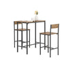 Mesa alta de bar industrial SoBuy OGT03-XL con 2 taburetes estilo metal
