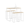 Mesa alta de bar e bancos SoBuy OGT15-WN x4, branco e natural