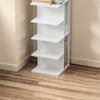 SoBuy STR14-W Estantería de pared de madera blanca mate Librería estrecha con 7 baldas