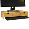 Suporte para monitor SoBuy BBF03-N com 3 gavetas em madeira