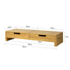 Suporte giratório para monitor SoBuy BBF04-N com 2 gavetas em madeira