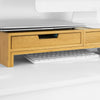 Suporte giratório para monitor SoBuy BBF04-N com 2 gavetas em madeira
