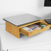 Suporte giratório para monitor SoBuy BBF04-N com 2 gavetas em madeira