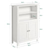 Armário de casa de banho SoBuy BZR13-W com 2 prateleiras e 2 portas, branco