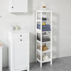 SoBuy BZR14-W Prateleiras para casa de banho com 5 prateleiras brancas