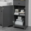 SoBuy BZR17-DG Mueble Columna de Baño con 1 Puerta y 3 Estantes y 1 cajón Gris