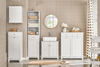 SoBuy BZR18-II-W Armario Lavabo con pedestal Armario de baño hasta el suelo Blanco
