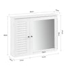 Armário de parede com espelho SoBuy BZR55-W branco