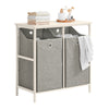 Cesto para roupa suja SoBuy BZR57-W com 2 compartimentos, cinzento