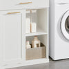 SoBuy BZR66-W Armario de Baño con 1 Cesto para Colada y 1 Cajón