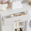 SoBuy BZR66-W Armario de Baño con 1 Cesto para Colada y 1 Cajón
