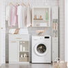 SoBuy BZR66-W Armario de Baño con 1 Cesto para Colada y 1 Cajón