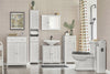 Armário de casa de banho alto SoBuy FRG236-W com 2 portas e 1 gaveta, branco