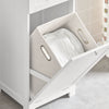 Armário de arrumação para lavandaria SoBuy BZR73-W com 1 cesto e 1 gaveta, branco