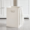 Armário de arrumação para lavandaria SoBuy BZR73-W com 1 cesto e 1 gaveta, branco