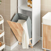 Armário de casa de banho SoBuy BZR74-W com 1 cesto de roupa suja, 1 porta e 2 prateleiras