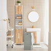 Armário de casa de banho SoBuy BZR74-W com 1 cesto de roupa suja, 1 porta e 2 prateleiras