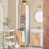 Armário de casa de banho SoBuy BZR74-W com 1 cesto de roupa suja, 1 porta e 2 prateleiras