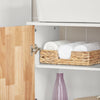 SoBuy BZR75-W Mueble para Debajo del Lavabo con 2 Estantes y 1 Puerta Blanco y Madera