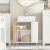 SoBuy BZR75-W Mueble para Debajo del Lavabo con 2 Estantes y 1 Puerta Blanco y Madera