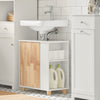 SoBuy BZR75-W Mueble para Debajo del Lavabo con 2 Estantes y 1 Puerta Blanco y Madera
