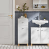 SoBuy BZR93-W Mueble para Ropa Sucia con 1 Cesto y 1 Cajón 34 x 30 x 90 cm