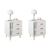 SoBuy FBT95-Wx2 Set de 2 Mesitas de Noche con 3 cajones y 3 estantes